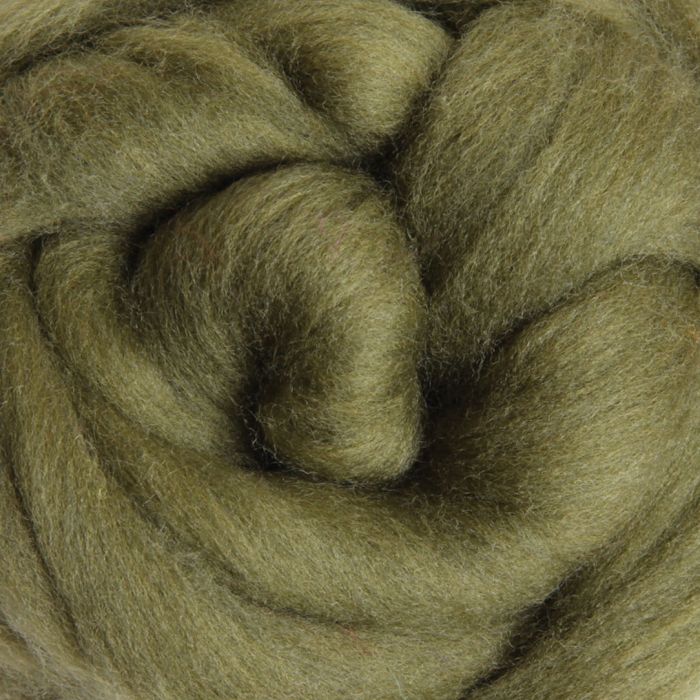 dso Olive Green Dyed Wool Sliver | 1kg Bulk Wholesale Pack | Premium Professional Felting & Spinning Fiber - Image 1