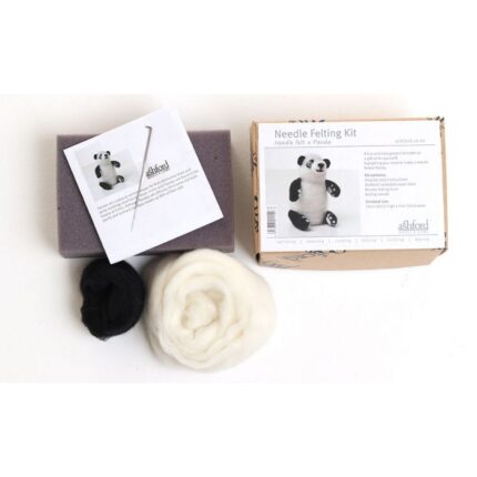 Giant Panda Needle Felting Kit - High-Contrast DIY 3D Wool Animal Set