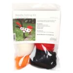 Professional Rooster Felting Project - Includes Rich Crimson & Gold Wool, Wire, Needles & Foam