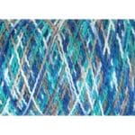 Caterpillar Cotton 403 | Ocean Blue Textured Cotton Yarn | 200gm Cone for Weaving | Variegated Blue and White Cotton Thread